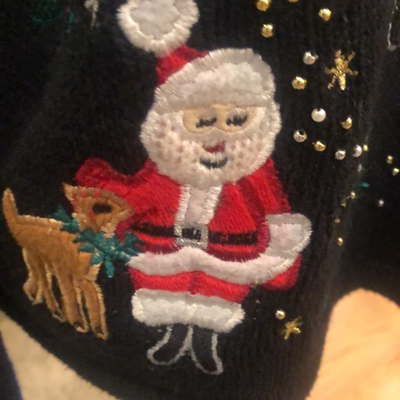 Santa Appliqué Cardigan Sweater - Picture 11 of 14